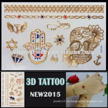 OEM venta al por mayor cráneo flor diseño tatoo falso cuerpo tatuaje moda 3d tatuaje pegatina YH 019